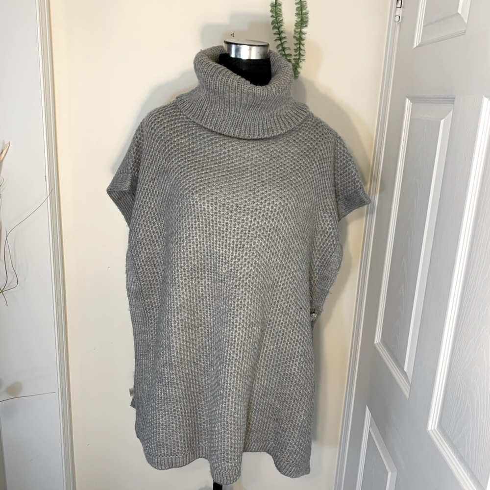 Calvin Klein Knit Cowl/Turtleneck Poncho